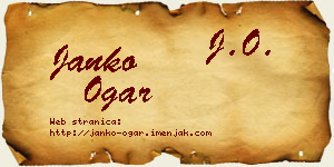 Janko Ogar vizit kartica